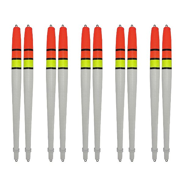 Bóia Pena Palito de Madeira T 19cm 10pçs