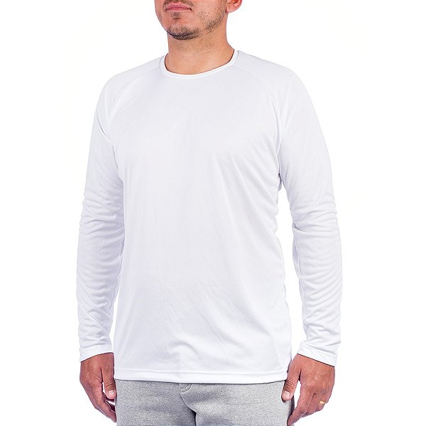 Camisa Térmica Praia Pesca Fitness Proteção UV50 Segunda Pele - Branco