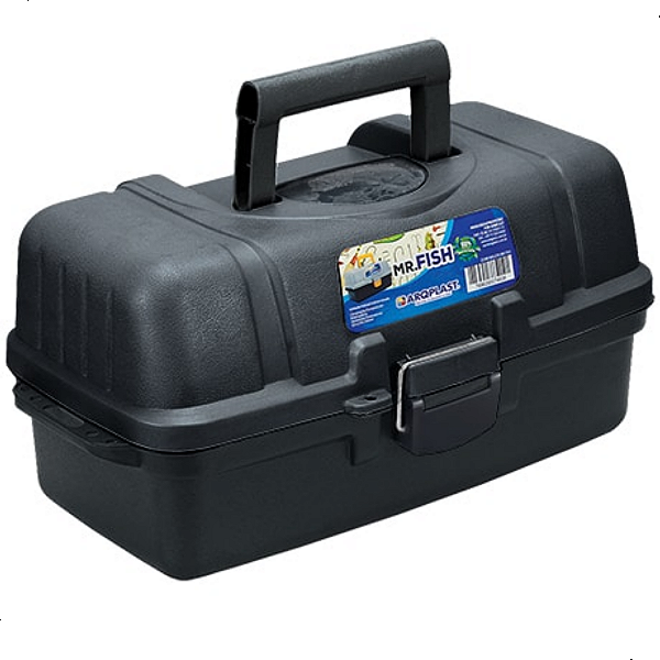 Maleta de Pesca Mr.Fish Preto 17" 3 Bandejas Articuladas Arqplast