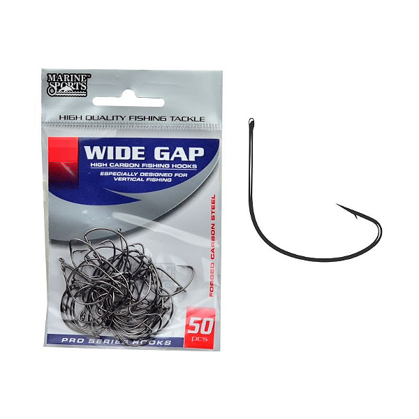 Anzol Wide Gap Black Nickel Cart. 50pçs - Marine Sports