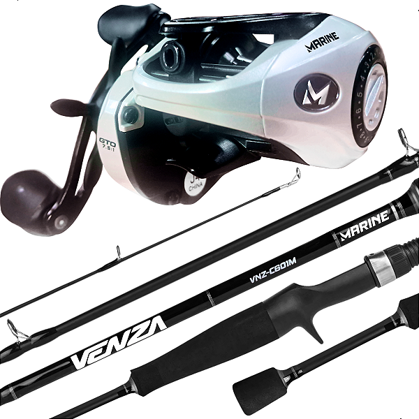 Kit Carretilha Marine Venza 11000 11ROL Direita + Vara Para Carretilha Venza 1,83m 10-20Lbs Marine