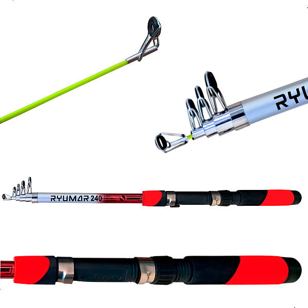 Kit 10 Varas 2,40m Telescópica Para Molinete Ryumar Summer