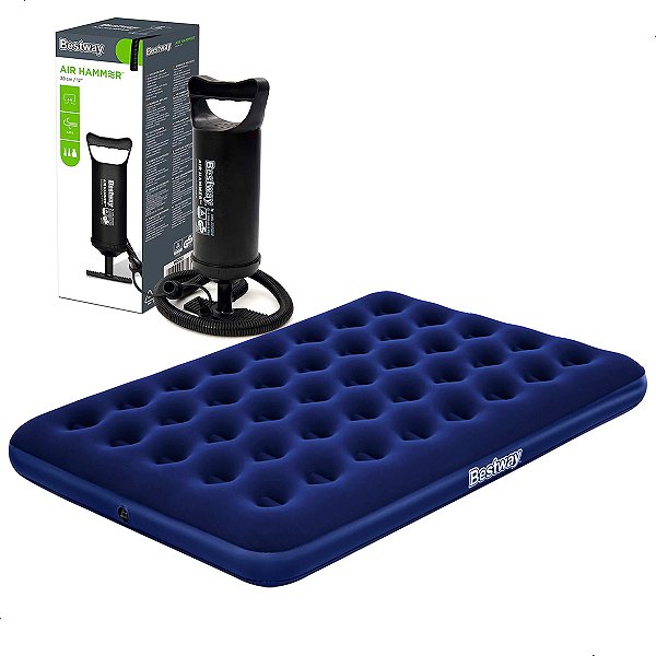 Colchão Inflável Casal Bestway Suporta 300kgs + Bomba De Ar