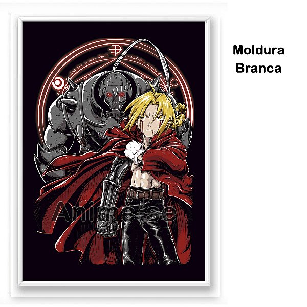 Camisetas anime em silk screen estampa Fullmetal Alchemist - Camisetas  anime 30.1 penteada e reforçada, 100% algodão estampa no tamanho Gigante!