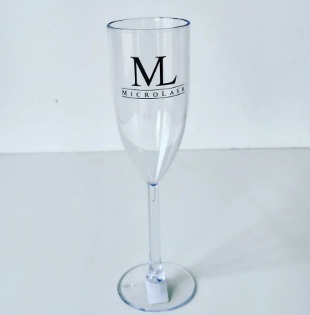 TAÇA DE CHAMPANHE PLÁSTICO PERSONALIZADA 180ML