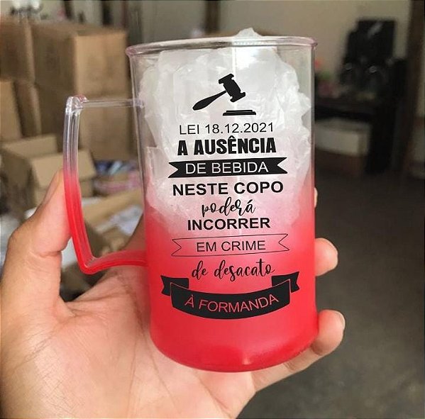 CANECA DE CHOPP DEGRADE PLÁSTICO PERSONALIZADA 300ML