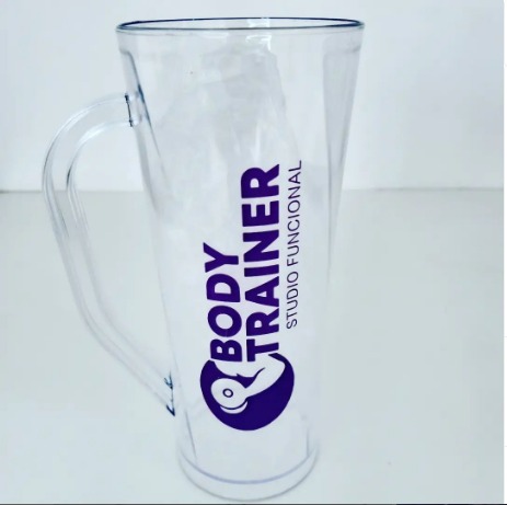 CANECA DE PLÁSTICO SLIM PERSONALIZADA 400ML
