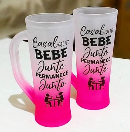 CANECA SLIM PLÁSTICO DEGRADE PERSONALIZADA 400ML