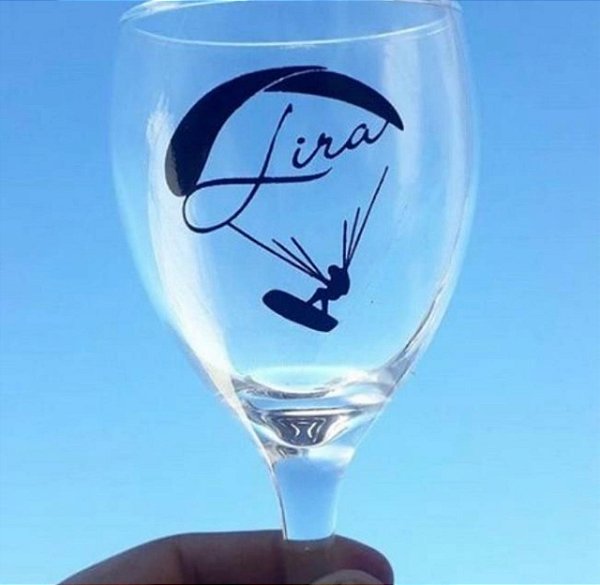TAÇA VINHO TINTO VIDRO PERSONALIZADA 250ML - IMPRESSÃO EM UMA COR