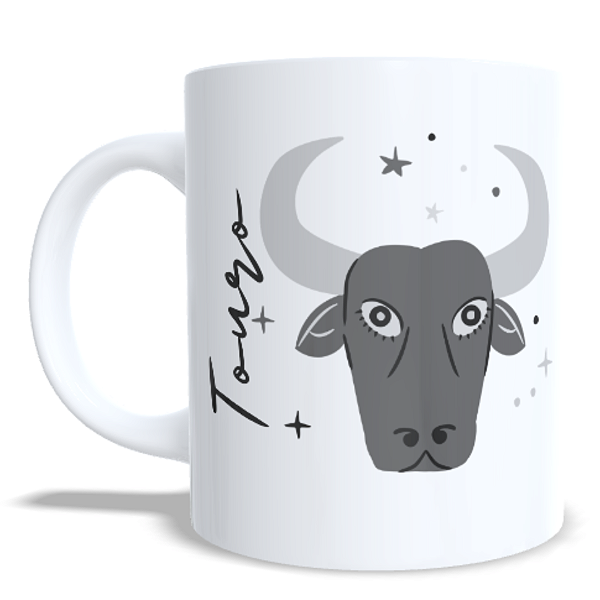 CANECA CERÂMICA BRANCA PERSONALIZADA 325ML SIGNO DE TOURO