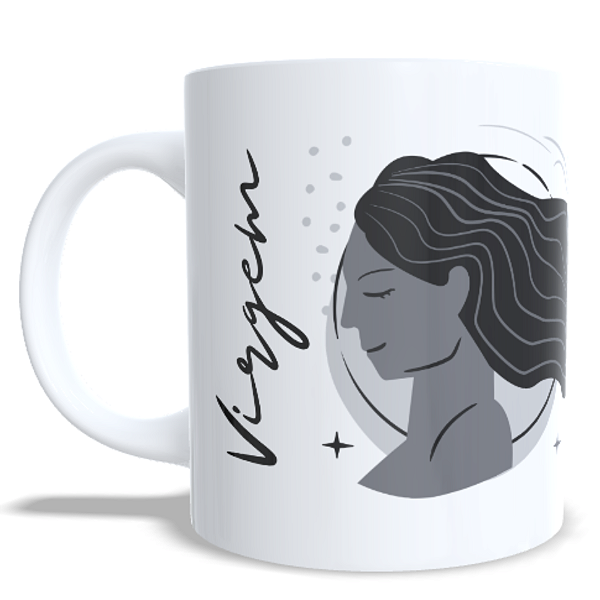 CANECA CERÂMICA BRANCA PERSONALIZADA 325ML SIGNO DE VIRGEM