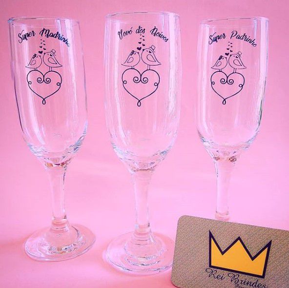 TAÇA DE CHAMPAGNE GALLANT BRINDE VIDRO 180ML - IMPRESSÃO EM UMA COR