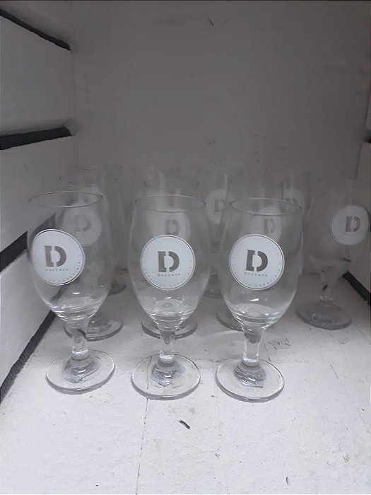 TAÇA DE CERVEJA WINDSOR VIDRO PERSONALIZADA 330ML - IMPRESSÃO EM UMA COR