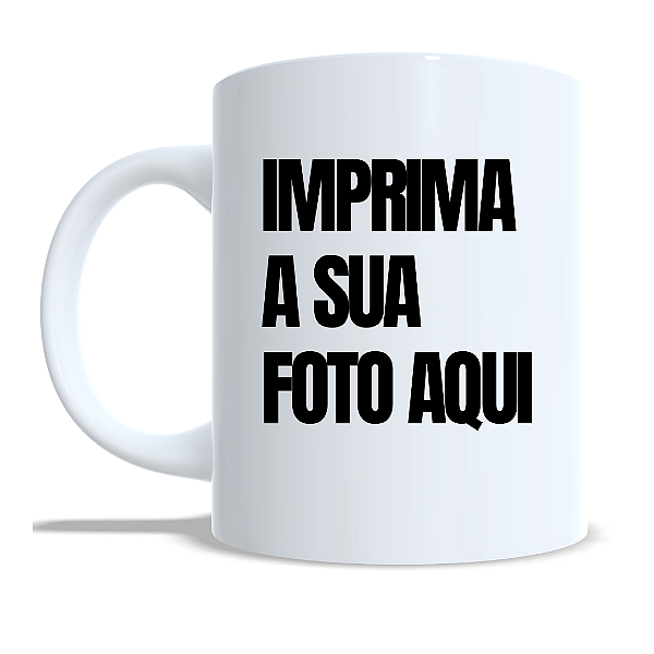 CANECA DE CERÂMICA PORCELANA BRANCA PERSONALIZADA 325ML IMPRESSÃO COLORIDA
