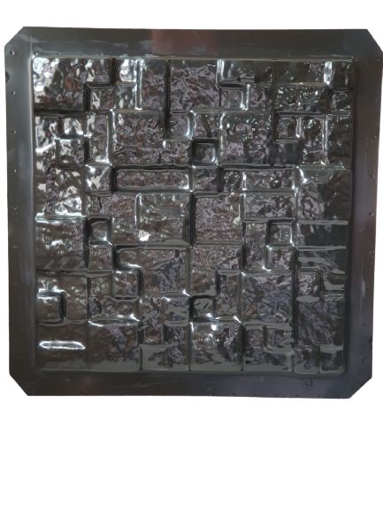 Forma 01 - ABS Preto 1,8mm Gesso/Cimento - Mosaico Natural 27,5 x 27,5 cm