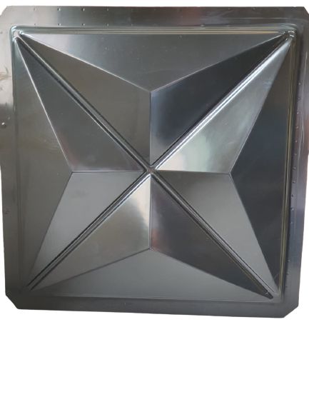 Forma 09 - ABS Preto 1,8mm Gesso/Cimento - Culinas 39,5 x 39,5 cm