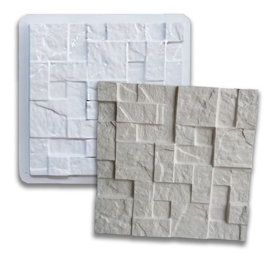 Forma 01 - Plástico Especial 1,6mm Gesso/Cimento - Mosaíco Natural 27,5 x 27,5 cm