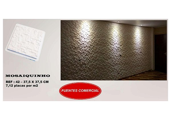 Forma 42 - Plástico Especial 1,6mm Gesso/Cimento - Mosaiquinho 37,5 x 37,5 cm