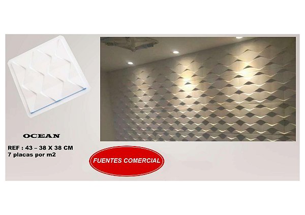Forma 43 - Plástico Especial 1,6mm Gesso/Cimento - Ocean 38 x 38 cm