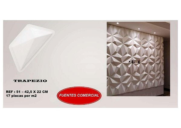 Forma 51 - Plástico Especial 1,6mm Gesso/Cimento - 42,5 x 22 cm