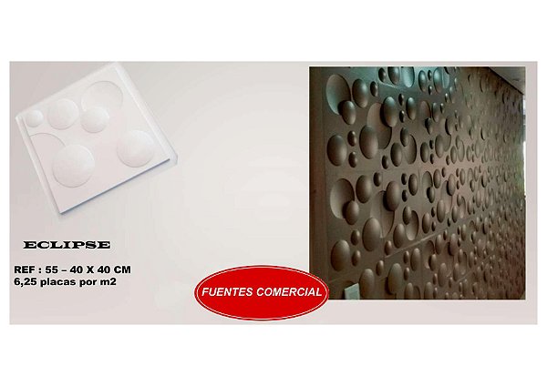 Forma 55 - Plástico Especial 1,6mm Gesso/Cimento - Eclipse 40 x 40 cm