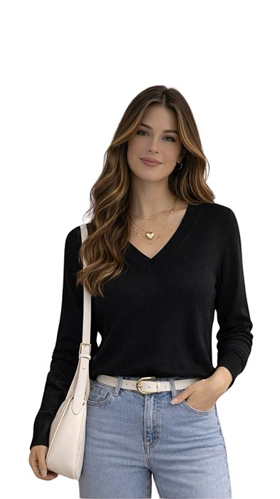 Blusa Modal Gola V