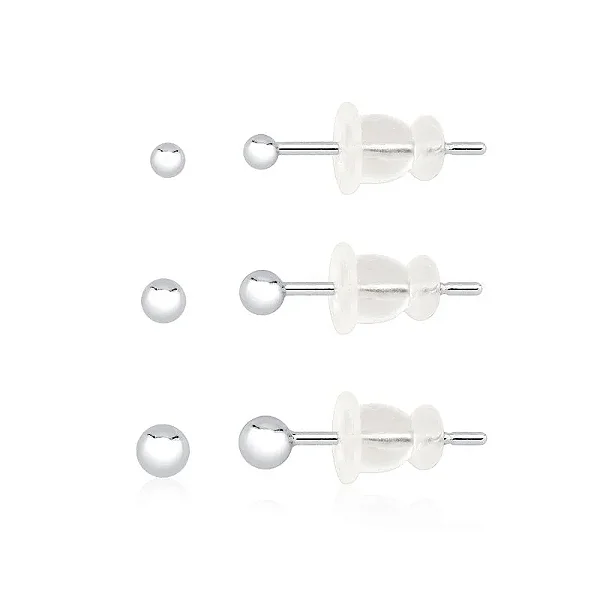 Trio Bolinha Prata 925