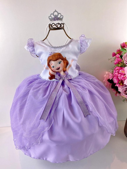 Vestido Princesa Sofia - 1 aninho PRONTA ENTREGA