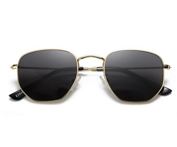 Óculos hexagonal dourado