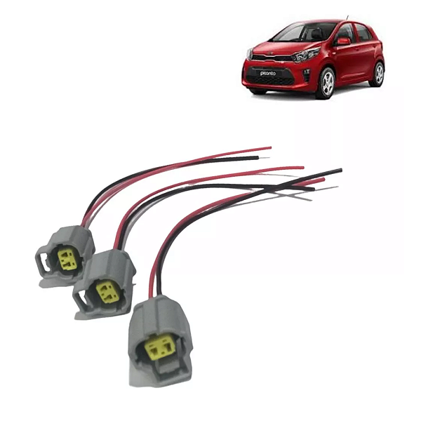 3x Plug Conector Chicote Bico Injetor Picanto Hb20 1.0