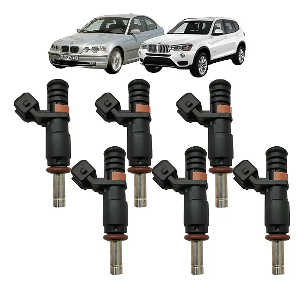 6x Bico Injetores Bmw 323i X3 2.5 X5 V6 Gasolina 1353753163