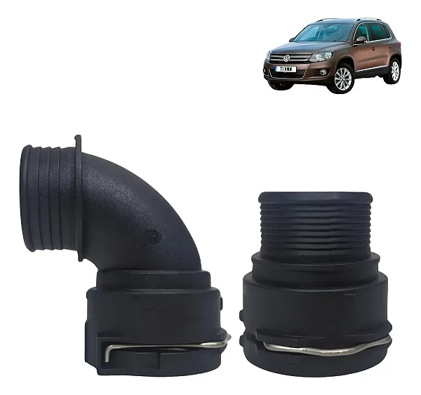 Par Tubo Conexão Mangueira Bomba Agua Tiguan 2.0 Tsi Jetta