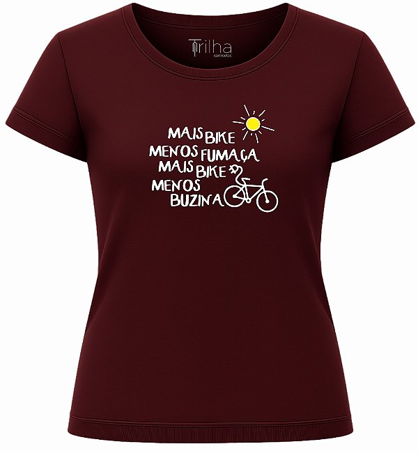 Camiseta Feminina Mais bike, menos fumaça