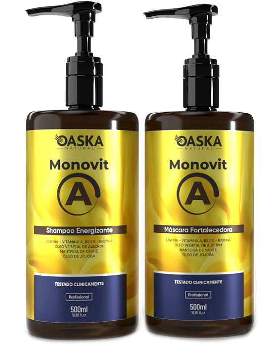 Shampoo Energizante 500ml + Máscara Fortalecedora 500g Crescimento e fortalecimento oaska