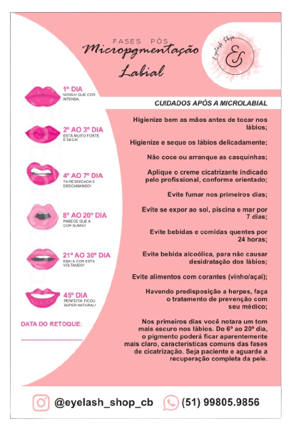 Ficha de Cuidados Micro pigmentação Labial