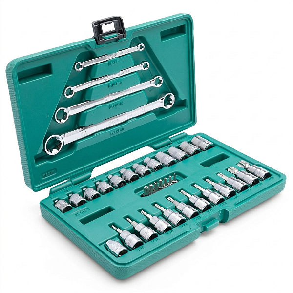 Jogo Soquete Chave Torx 35 Peças Ferramentas ST09010SJ SATA
