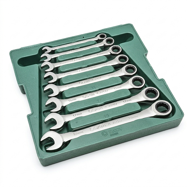 Jogo Chave Combinada Catraca 08Pçs 08 a 19mm SATA ST08008SJ