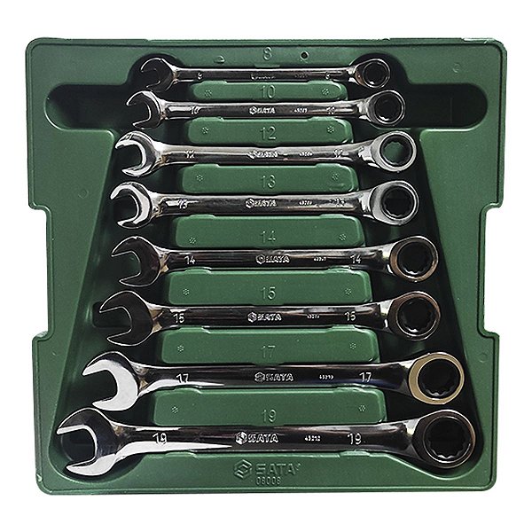 Jogo Chave Combinada Catraca 08Pçs  08 a 19mm SATA ST08008SJ