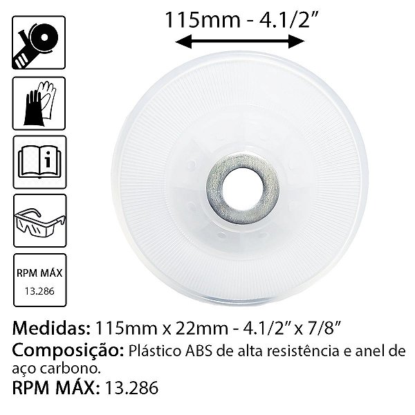 Suporte de Borracha Flex Disco Lixa DISFLEX