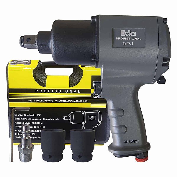 Chave de Impacto 3/4" Com Kit 9PJ EDA