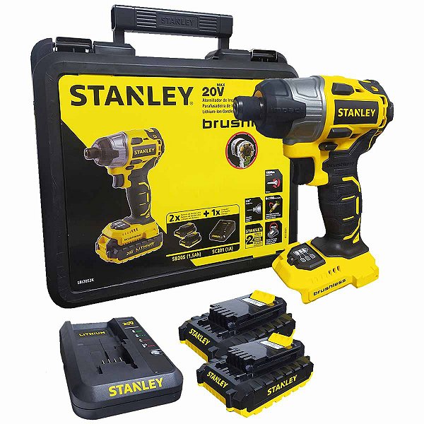 Kit Chave de Impacto 20V Brushless Bivolt SBI20S2K STANLEY