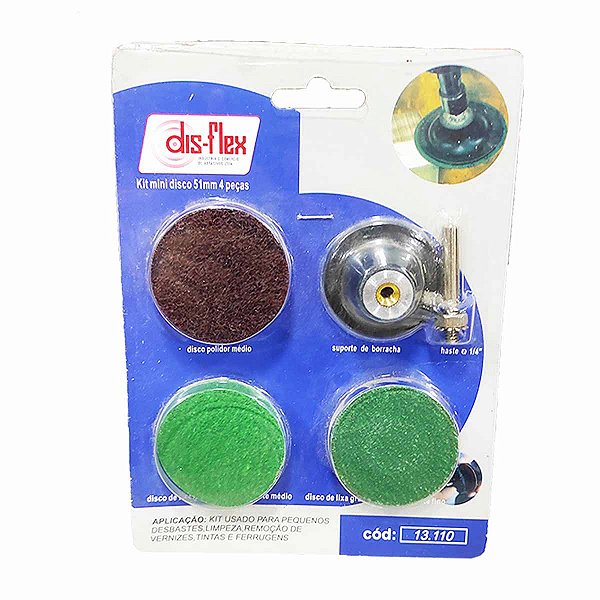 Kit Mini Disco Quick Lock 50mm 4 Peças DISFLEX