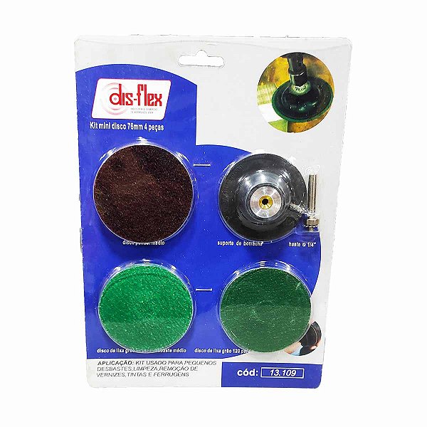Kit Mini Disco Quick Lock 76mm 4 Peças DISFLEX