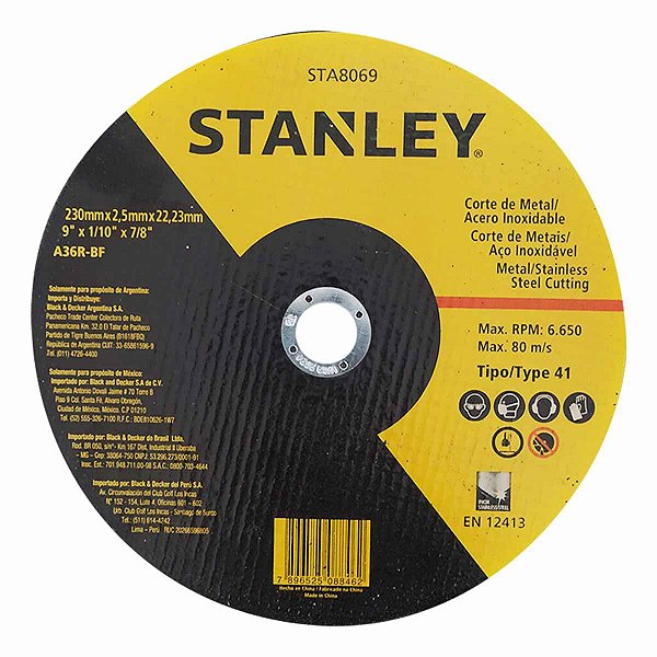 Disco de Corte Inox STANLEY