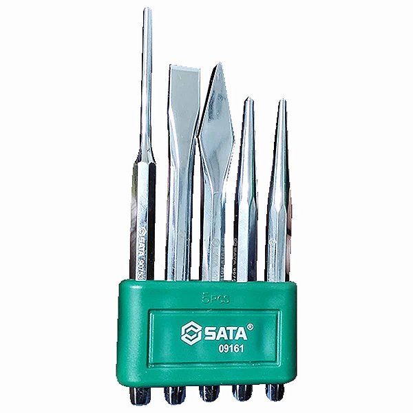 Jogo Saca Pinos Talhadeira Punção AÇO 05 Peças SATA ST09161S