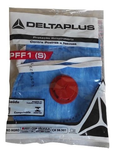 Mascara Azul Descartavel PFF1 Com Vauvula DELTAPLUS