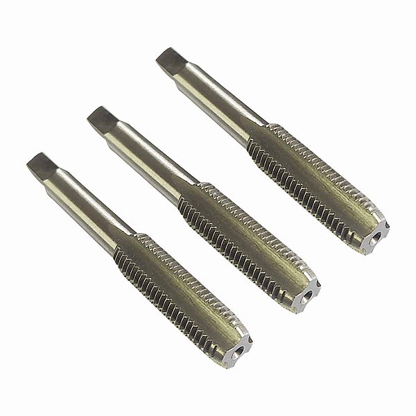 Jogo de Macho Aço Liga Polegada 03 Peças UNC e UNF HTOM