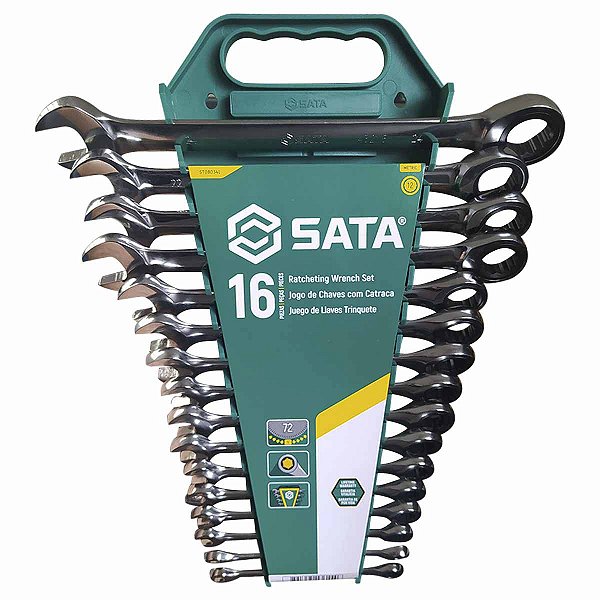 Jogo de Chaves com Catraca 16 Peças SATA ST08034L