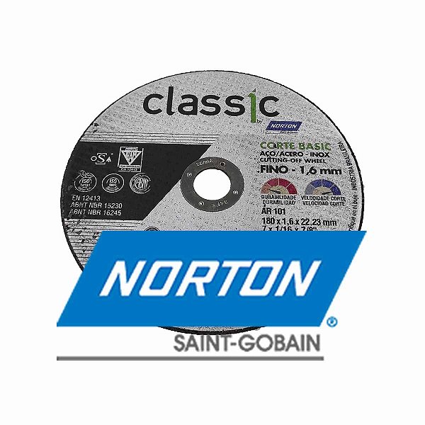 Disco de Corte Basic Aço Inox Classic NORTON
