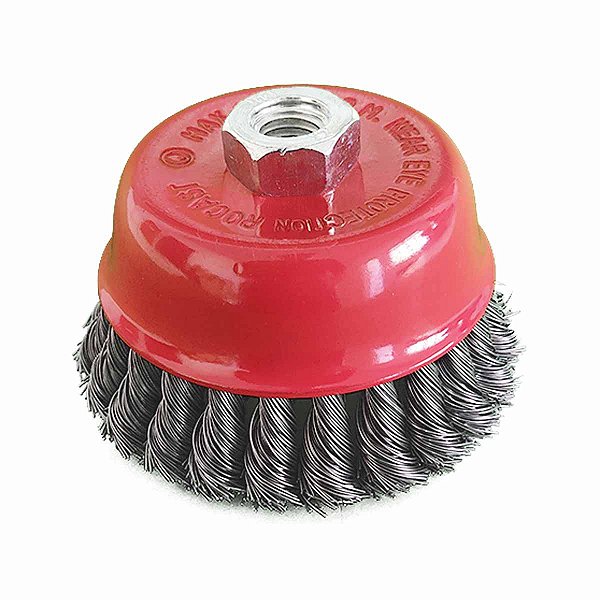 Escova Circular Trançada Copo Aço Rosca M14 LOTUS